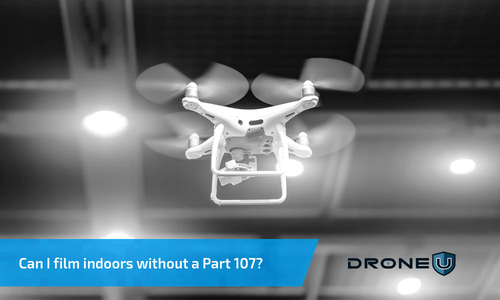 Flying drone indoors without a part 107