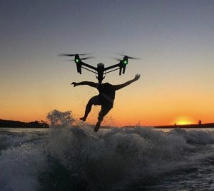inspire 1 taking flight during wakesurfing event by pilot paul aitken