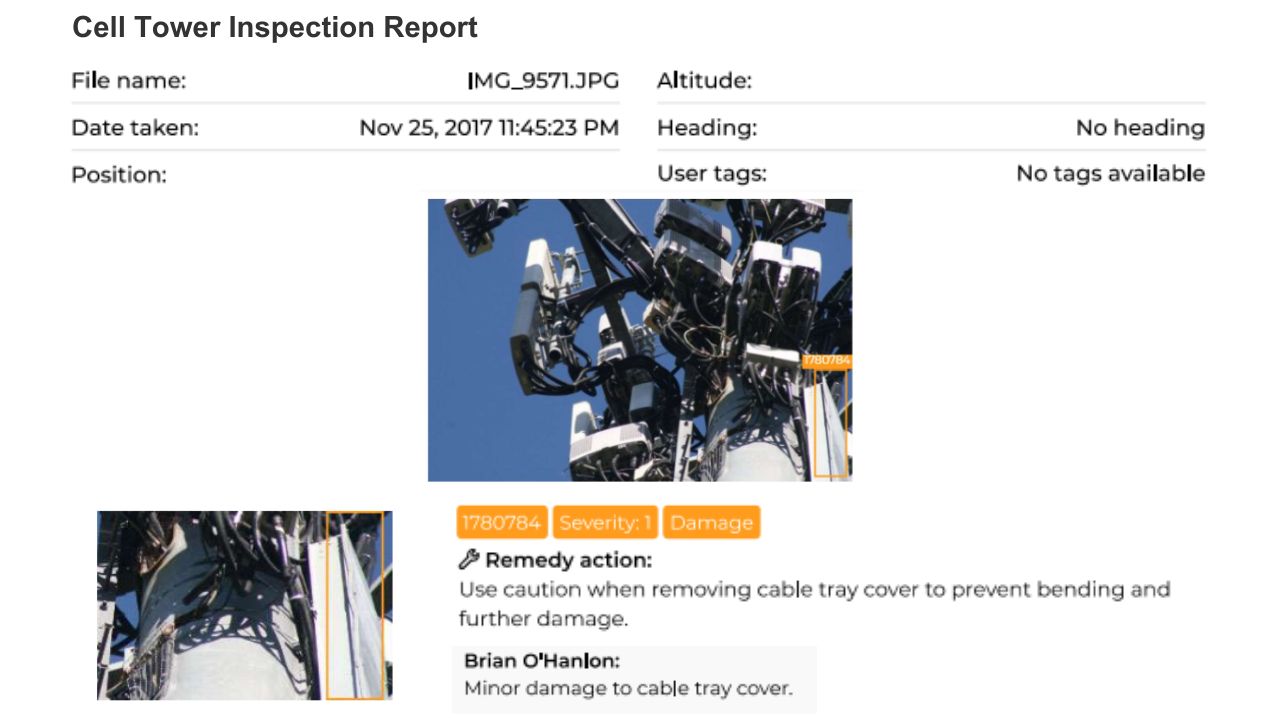 Cell phone tower inspection report