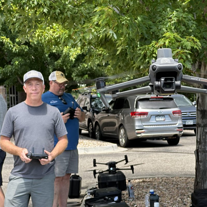 Defense drone supply chain - Mavic 3 Enterprise hovering with pilots during training - Drone U